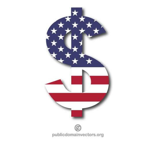 Символ доллара с американским флагом