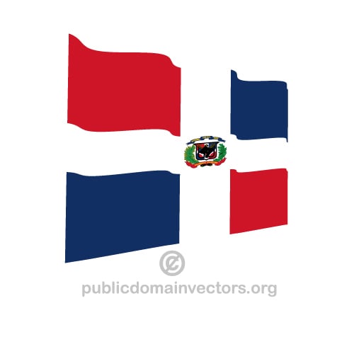 Vinka vektorn flagga Dominikanska Republiken