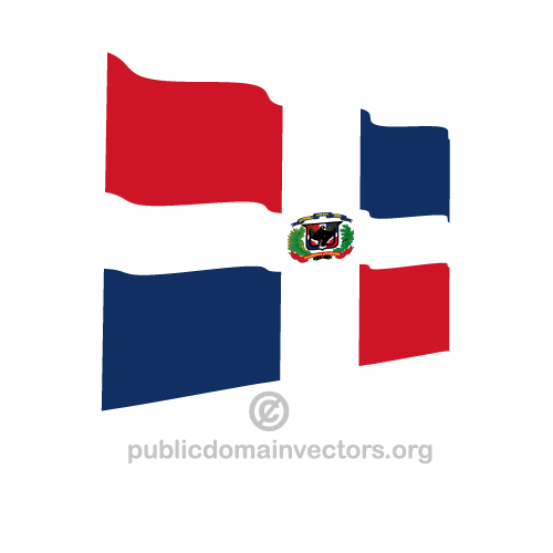 Ondeando la bandera de vector de República Dominicana