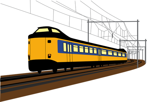 Gráficos vectoriales tren amarillo