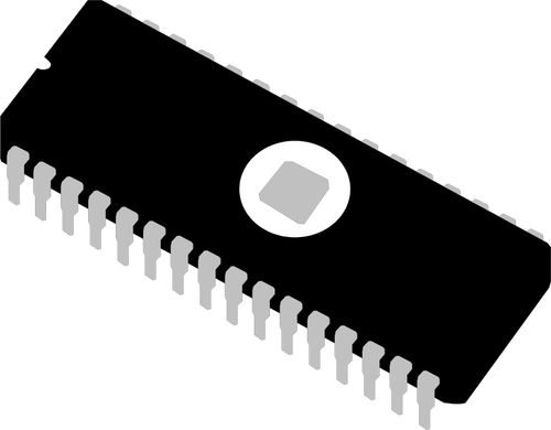 בתמונה וקטורית של מודול זיכרון המחשב Eprom