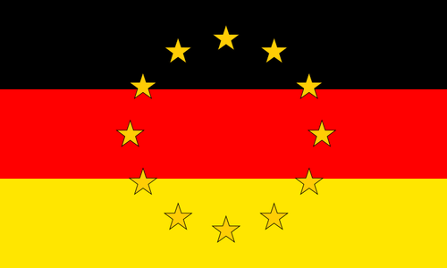 Colores de la bandera alemana con la ilustración de estrellas EU