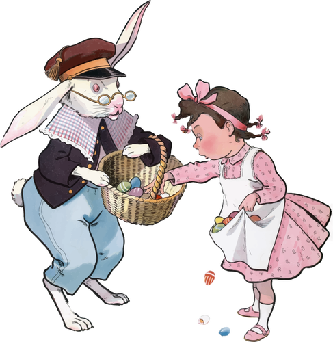 Ragazza e coniglietto di Pasqua