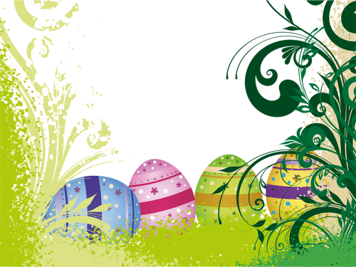 Vector illustration of Easter poster with eggs