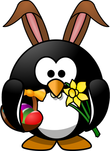 Bunny pinguïn vectorillustratie