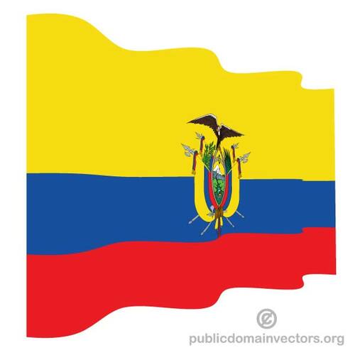 Wellenförmige Flagge Ecuadors