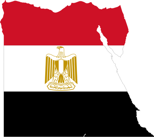 De vlag en de kaart van Egypte