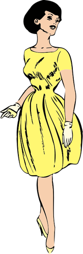 Elegante dama de amarillo