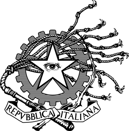 האיור וקטור של הרעיון של הלוגו עבור הרפובליקה האיטלקית