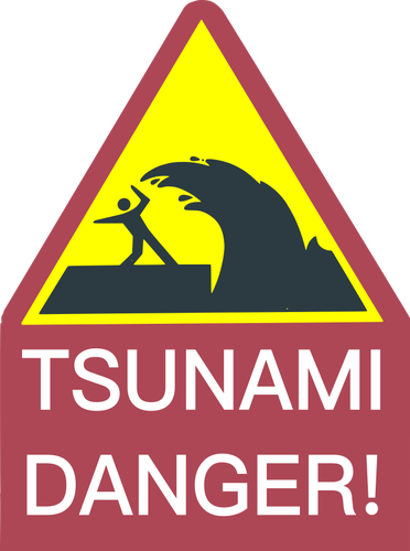 Skylt för tsunamin
