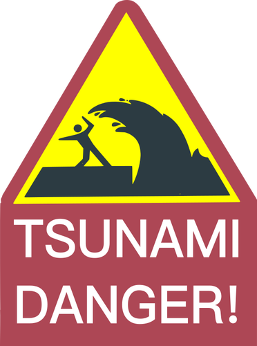 Tsunami-Warnschild