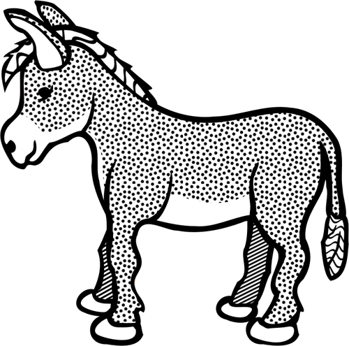 Burro irregular linha arte vetor clip-art