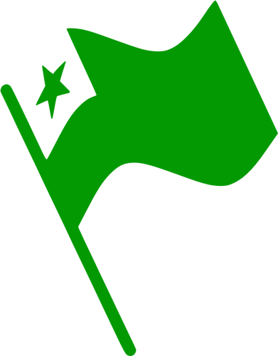 Esperanto bayrak sallayarak