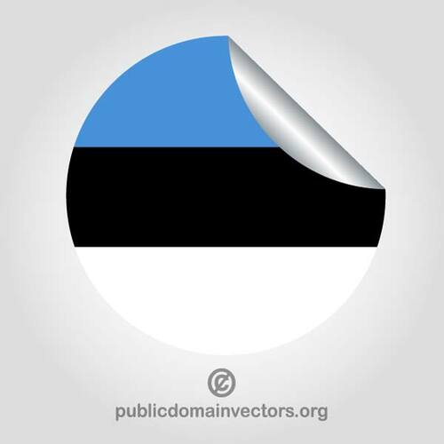 Adesivo redondo com bandeira da Estónia