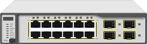 Gigabitin kerroksen kytkimen kuva