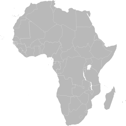 Mappa di Africa mostrando la grafica vettoriale di Etiopia