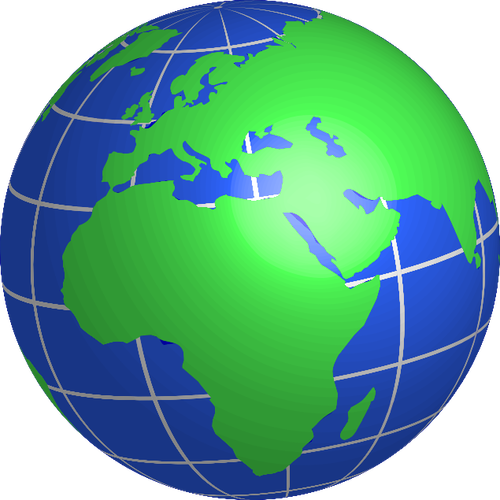 Glob cu care se confruntă Europa, Africa şi Orientul Mijlociu de desen vector