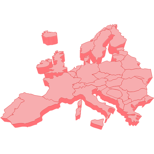 Vektor ClipArt-bilder av 3D-karta av Europa