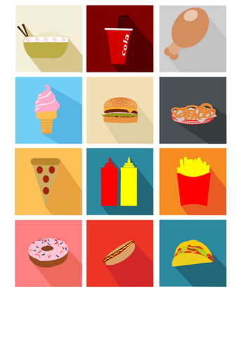 Fast food icônes vector image