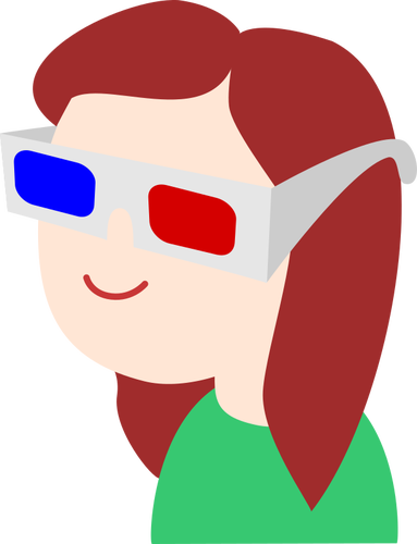 Fille avec des lunettes 3D