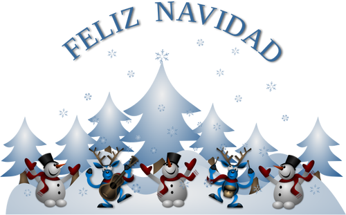Imagem vetorial de cartão de feliz Natal em espanhol