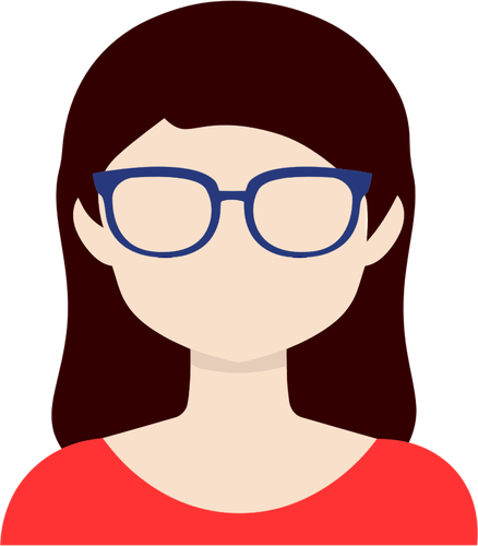 Avatar perempuan dengan kacamata