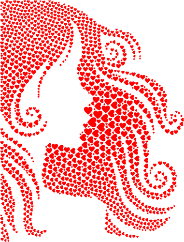 Menina com imagem de cabelo vermelho