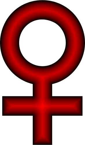 Rote weibliche symbol