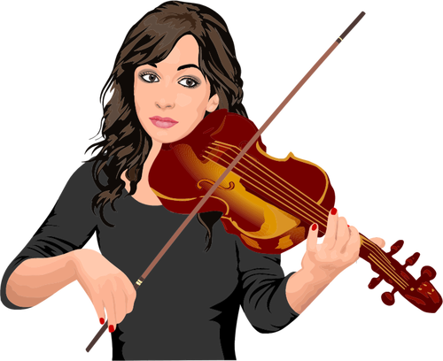 Retrato da violinista feminino
