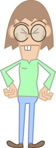 Vector clip art of nerd in geek jumper