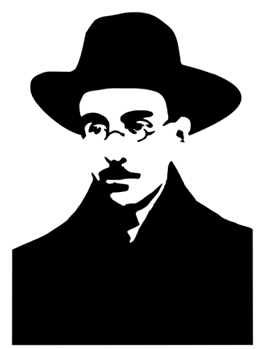 Sylwetka wektor clipart portret Fernando Pessoa