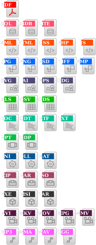 Archivo de iconos de vector de extensión rectangular color