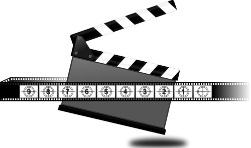 Clapperboard numărătoarea inversă vector illustration