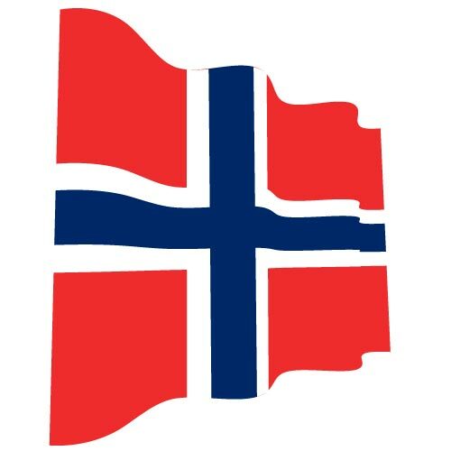 Bandeira ondulada da Noruega