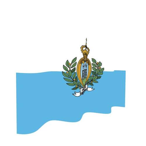 Wellenförmige Flagge San Marino