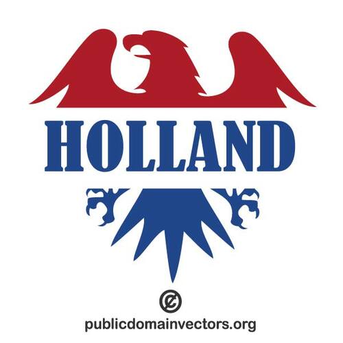 Eagle silhouette in Dutch colors