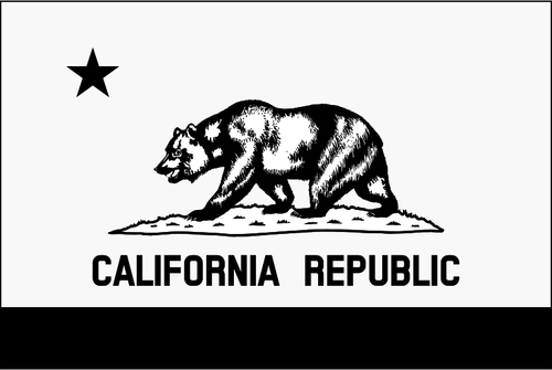 Zwart-wit vlag van Californië Republiek vector afbeelding