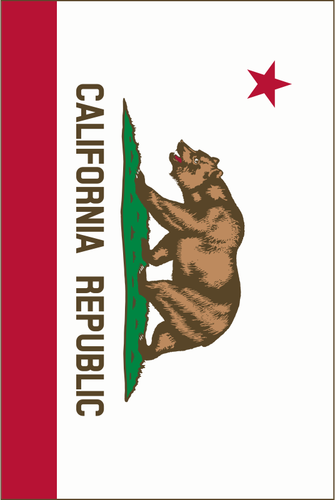 Vlag van Californië Republiek verticale vector afbeelding