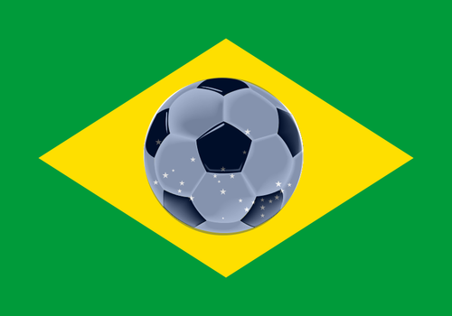 Flaga Brazylii piłka nożna wektorowa