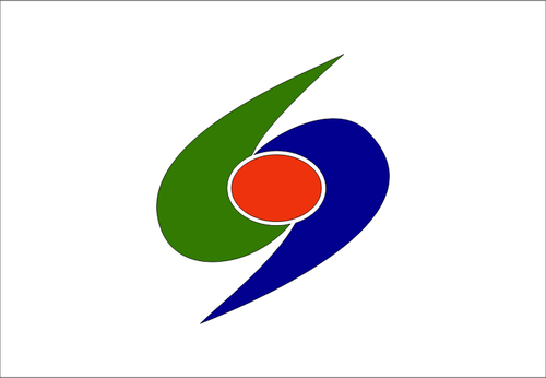 国旗的 Kumakogen，爱媛县