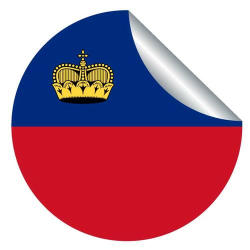 Bandera de Liechtenstein en una pegatina