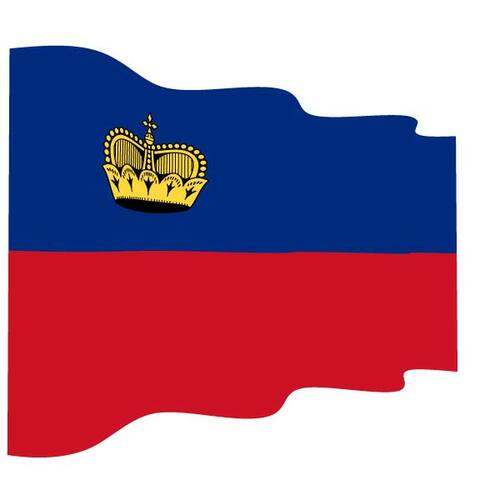 Bendera bergelombang Liechtenstein