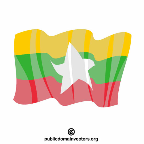 Bendera Myanmar vektor clip art