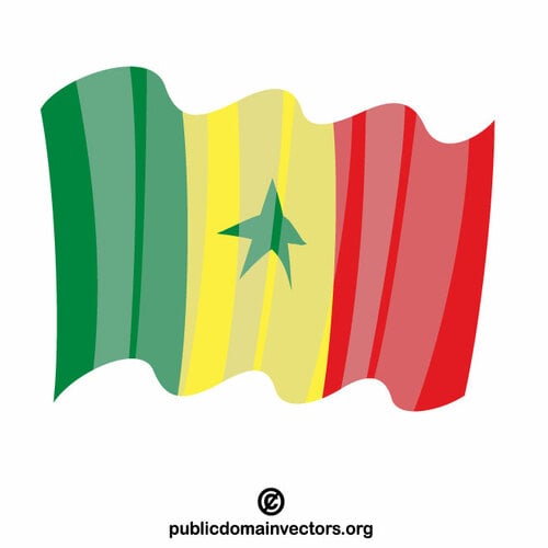 Vlag van de vectorklemkunst van Senegal