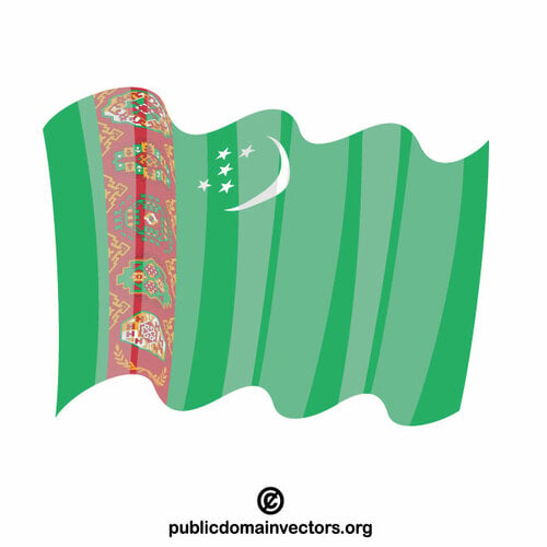 Bandeira do turquemenistão vetor clip art