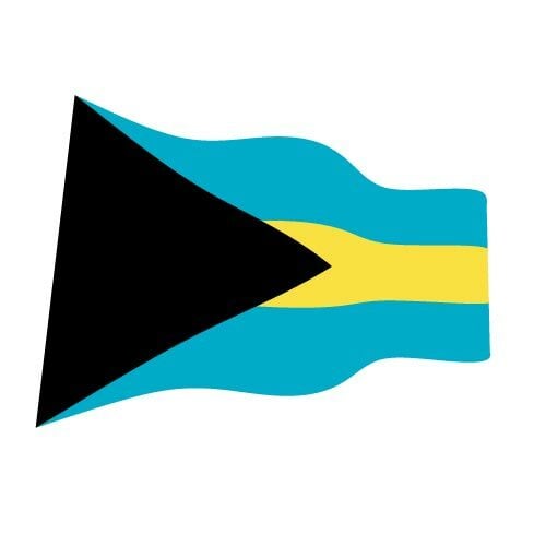 Wapperende vlag van de Bahama 