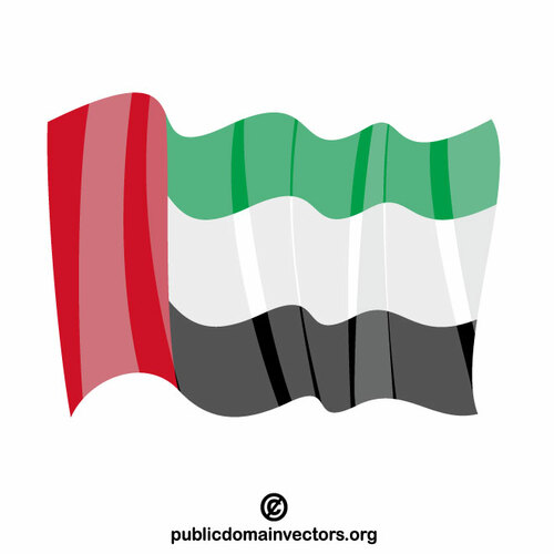 Spojené arabské emiráty mávající vlajkou