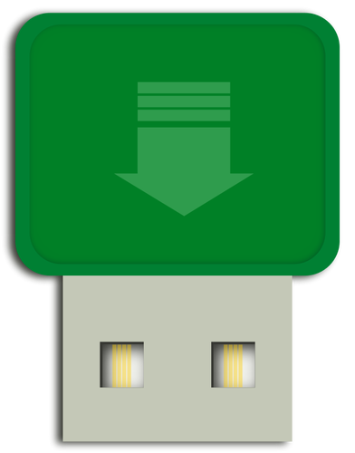 Зеленый мини флэш-накопитель векторное изображение