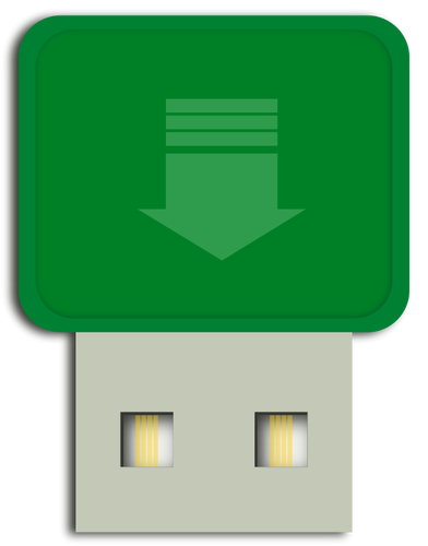 Vektorový obrázek zelené mini flash disk