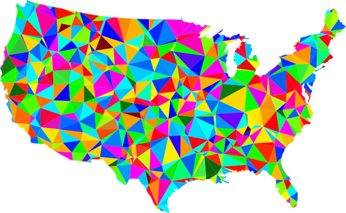 Low-Poly-USA-Karte